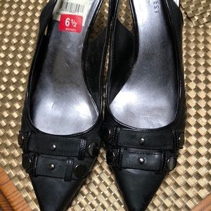 Black sling back shoes. New.